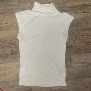 Banana Republic White Mock Neck Sleeveless Tank